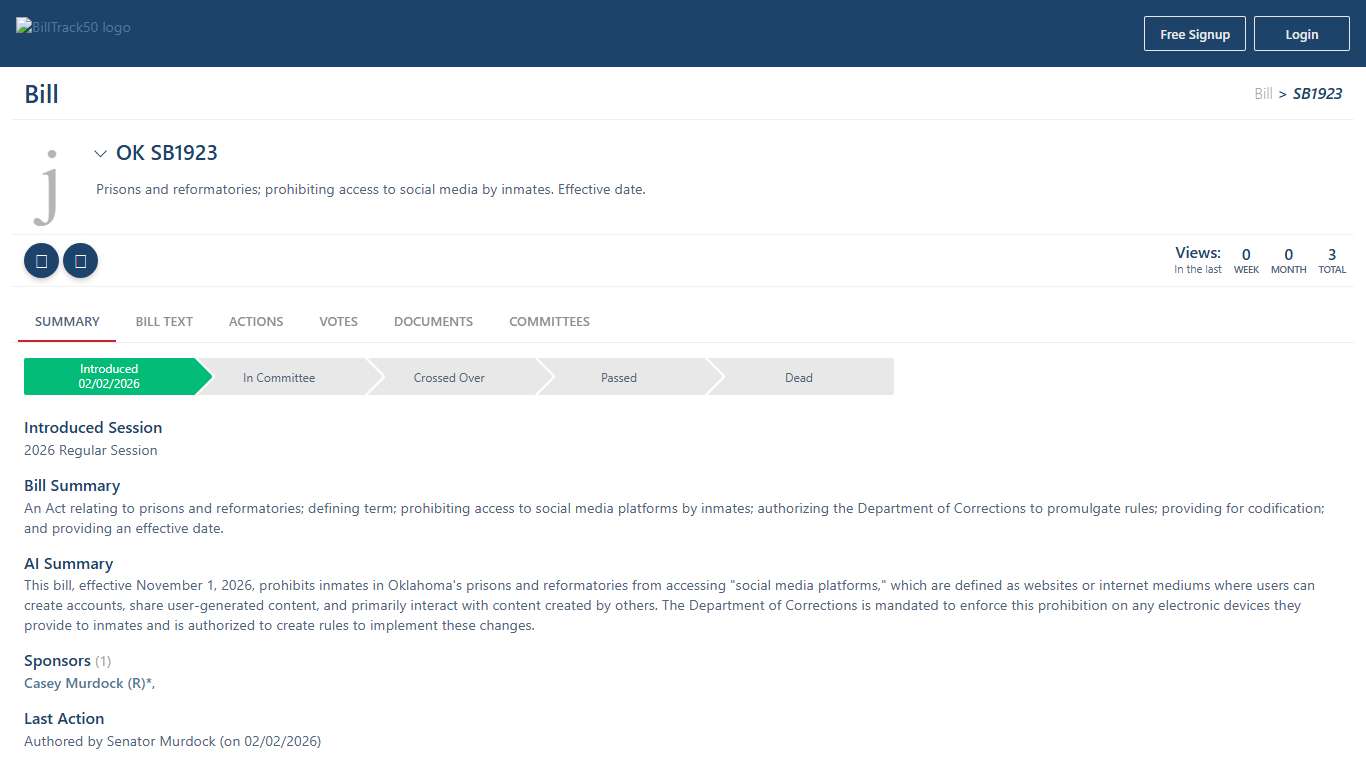 OK SB1923 BillTrack50